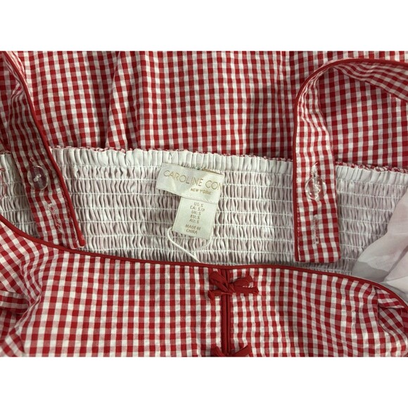 Caroline Constas womens Cotton Midi Dress size Small Red & White Gingham Check - Picture 5 of 6
